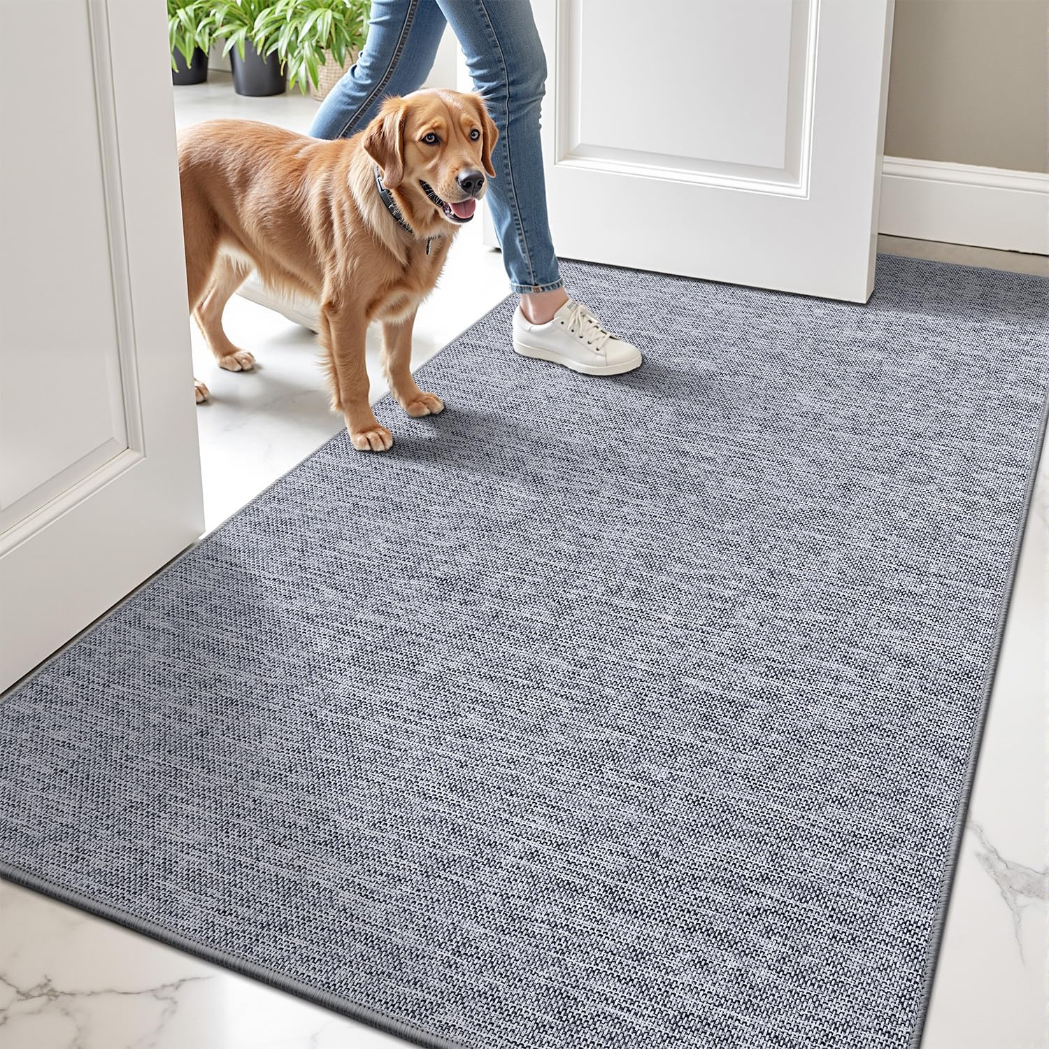 LUMI Ultra Thin Door Mat for Entryway, Easy Clean Indoor Mat