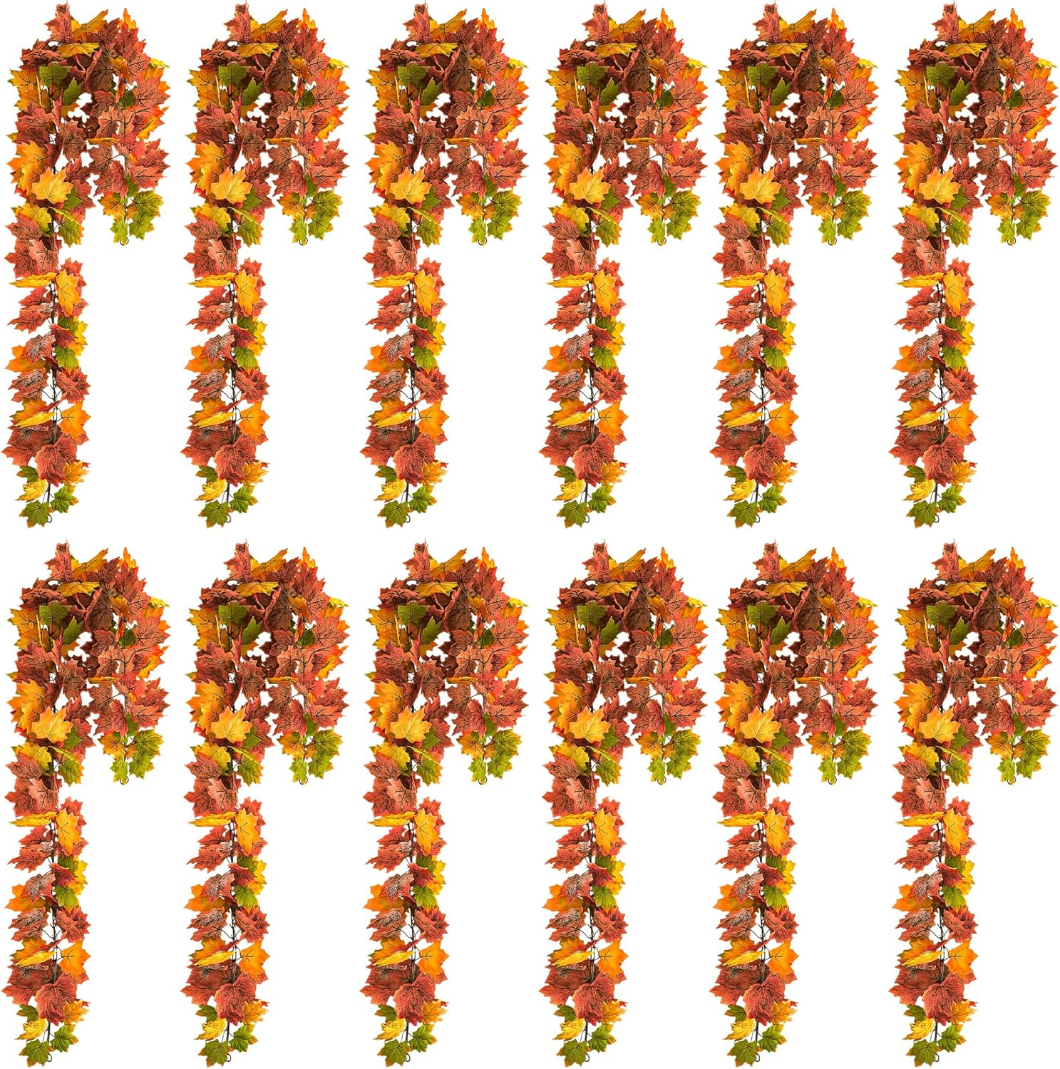 12 Pack Autumn Garland for Fall Decorations and Home Decor
