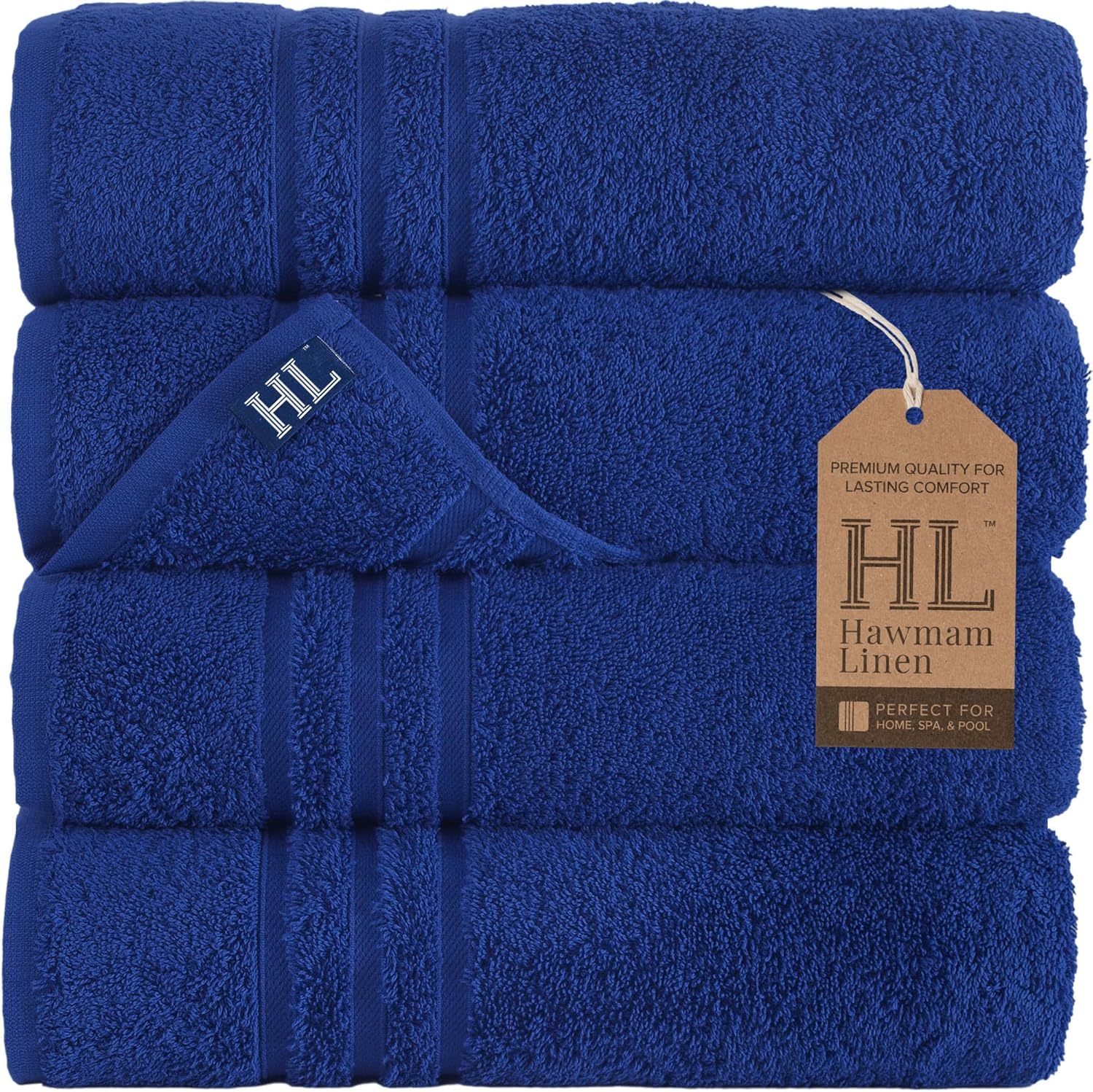 Soft and Absorbent Turkish Cotton Bath Towels 4 Pack Set
