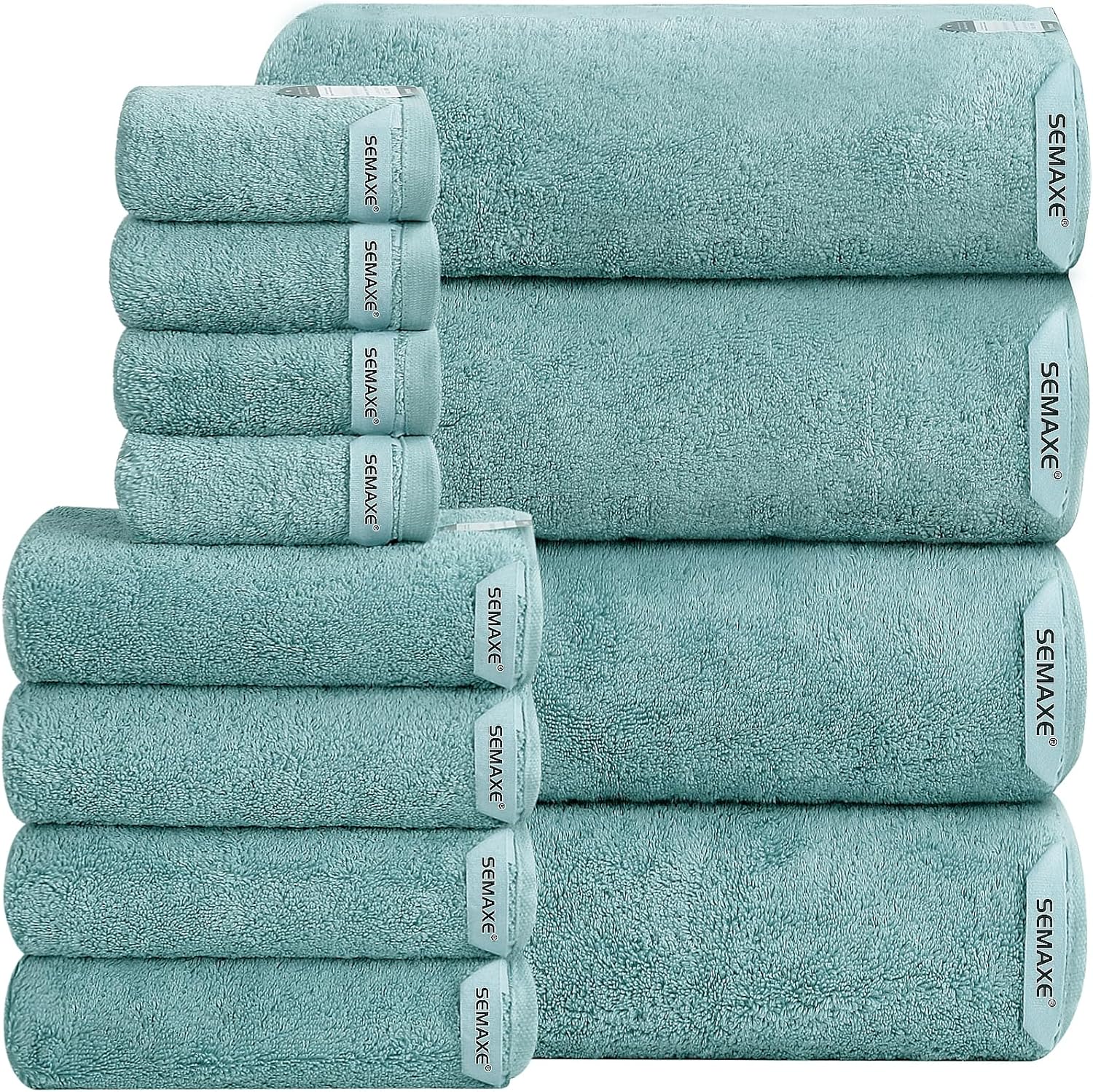 SEMAXE 12-Piece Family Bathroom Towel Set - Ultra-Soft Cotton