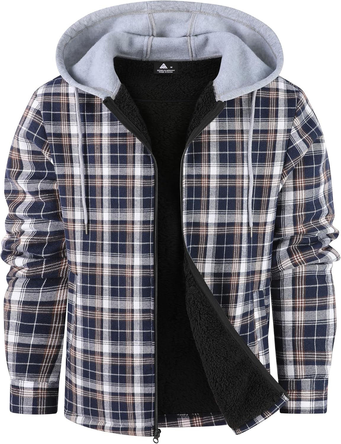 ZITY Flannel Jacket for Men - Warm Sherpa Lined Winter Coat