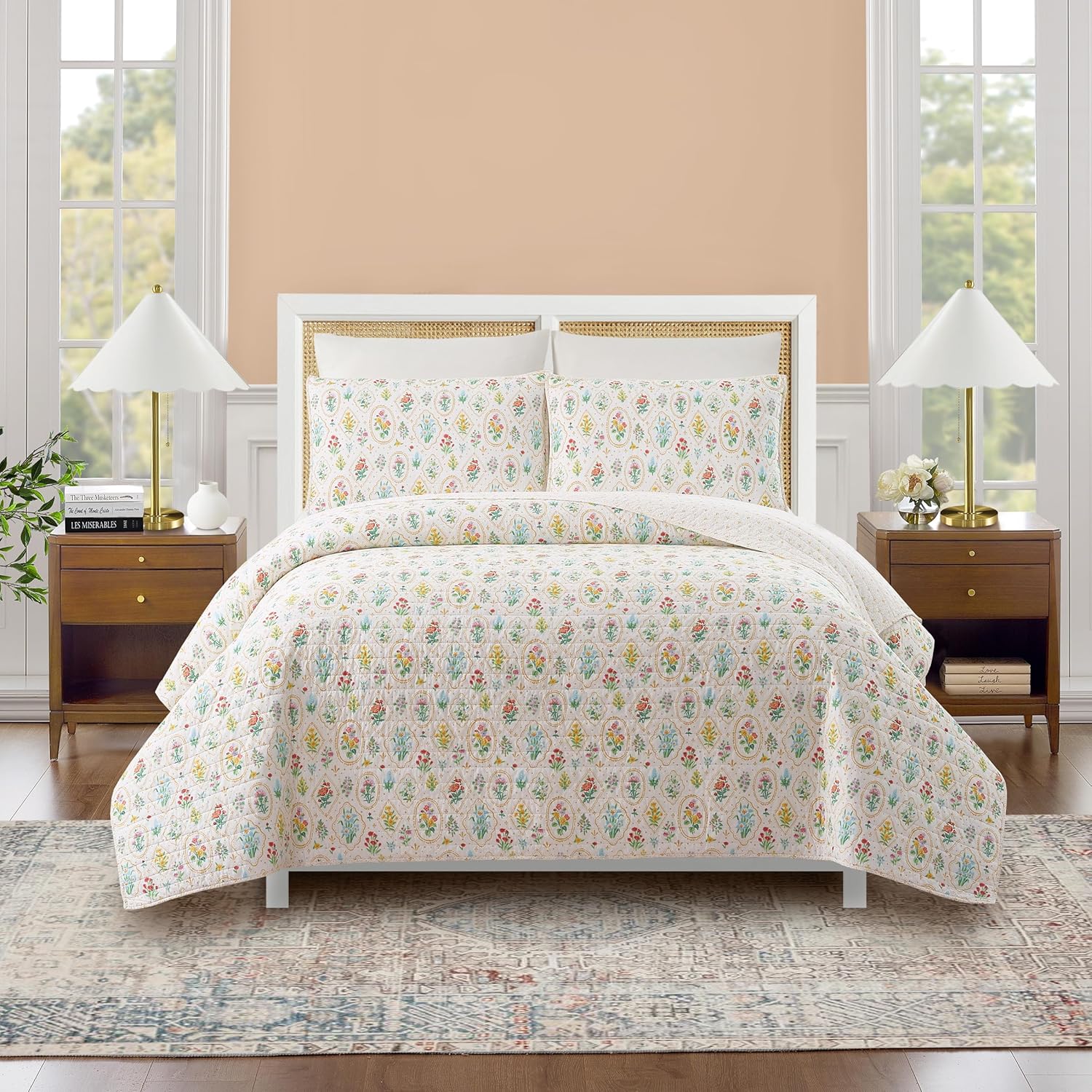 Angela Staehling Floral Wallpaper Quilt Set - All Season Luxury