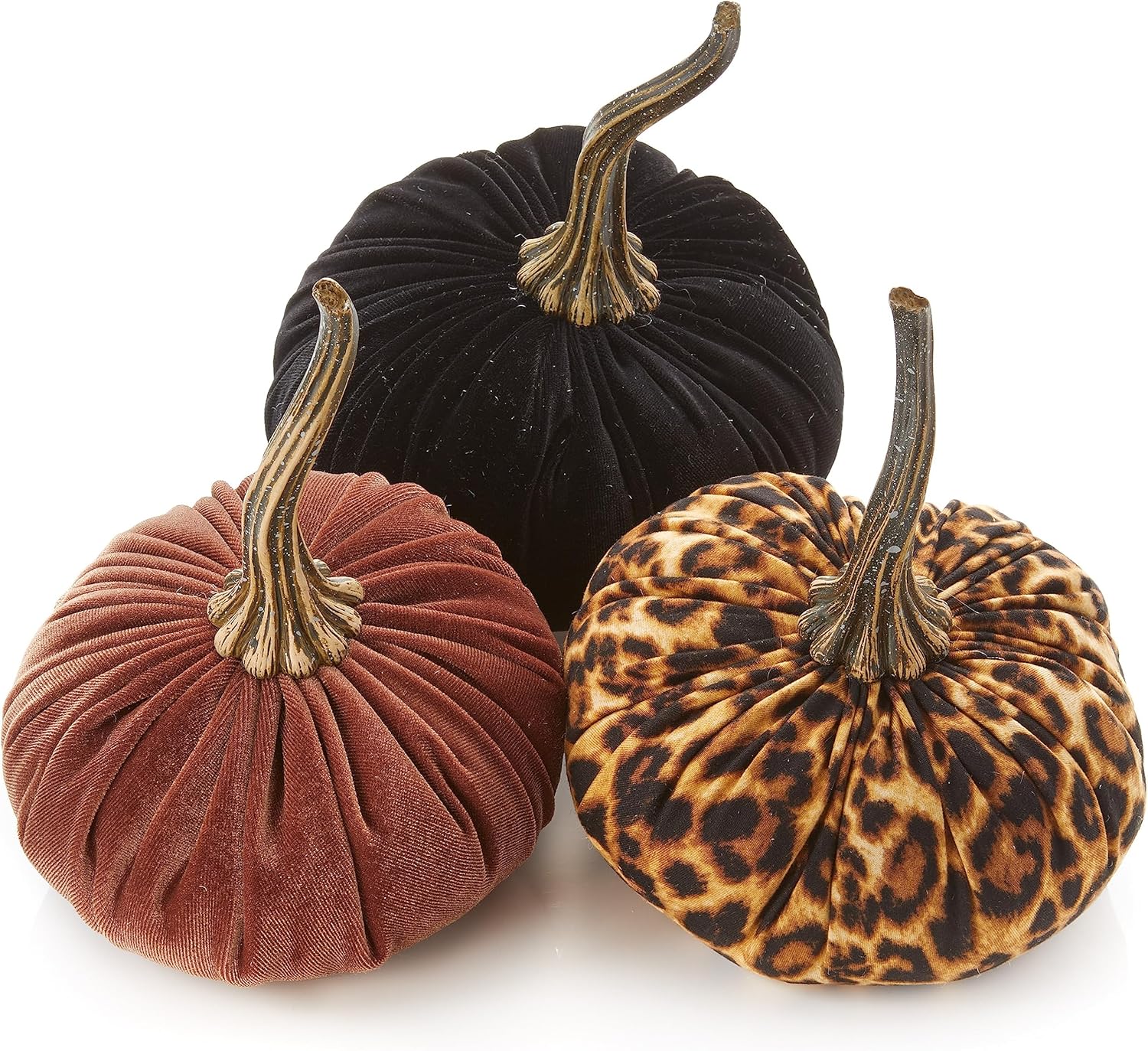 Your Heart's Content Set of 3 Velvet Pumpkins for Fall