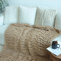 Maetoow Chenille Chunky Knit Blanket Throw 50x60 in - Soft Cozy Throw