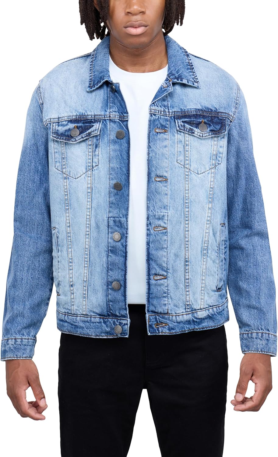 X RAY Mens Denim Jacket - Stylish Casual Trucker Biker Jacket