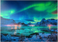 MyPuzzle Aurora Borealis Over Sea Coast 1000 Piece Jigsaw Puzzle