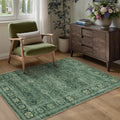 Vintage Distressed Green Area Rugs for Living Room and Office