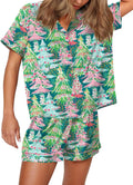 SHESHOW Funny Graphic Pajamas for Women Set - Soft Satin Short PJs are