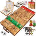 Horse Racing Game Foldable Solid Wood Board Game - Family Fun