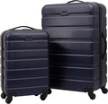 Travelers Club Harper Luggage 2-Piece Set, Blue - Durable Carry Travel