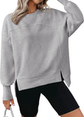 BTFBM Women's Casual Crewneck Sweatshirt - Soft Side Slit Pullover
