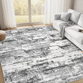 Area Rugs for Living Room 5x7 Abstract Washable Rug Black Grey - Low