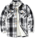 Men's Sherpa Lined Flannel Shirt Jacket - Warm Everyday Layer easy