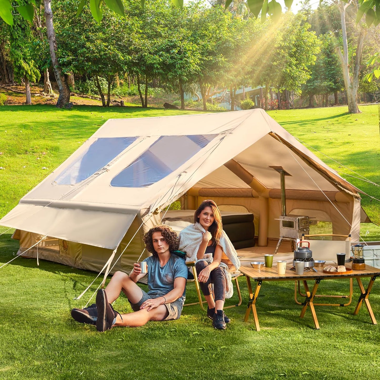 EROMMY Large Inflatable Camping Tent~ Spacious & Effortless Setup