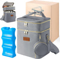 Breastmilk Cooler Bag with Ice Pack & Pacifier Case - Large Double