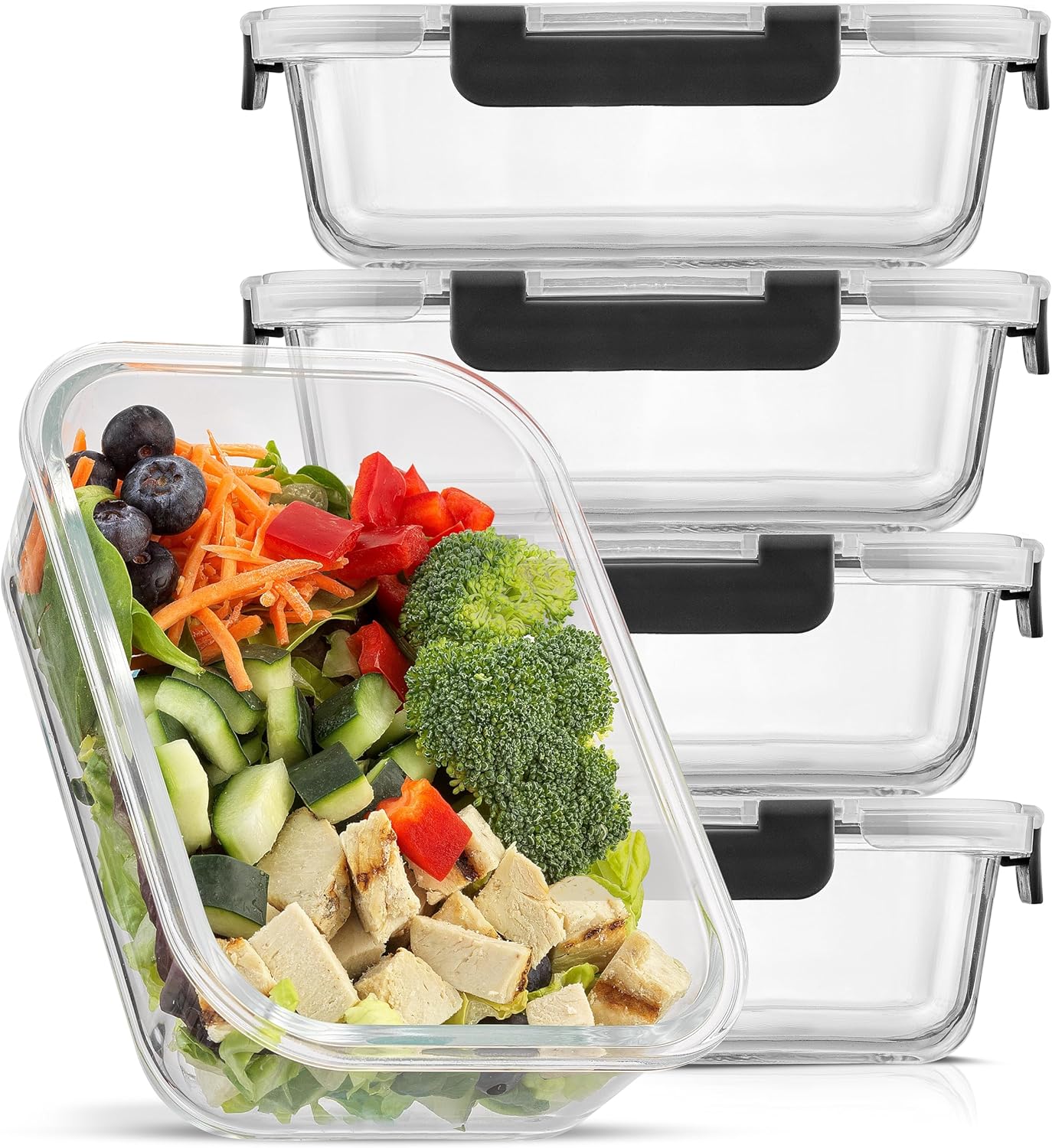 JoyJolt Glass Food Storage Containers Set for Meal Prep and Lunch