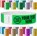 WristCo Neon Green Custom Imprint Tyvek Wristbands - 5,000 Pack