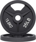 2-Inch Olympic and 1-Inch Standard Cast Iron Weight Plate - Durable