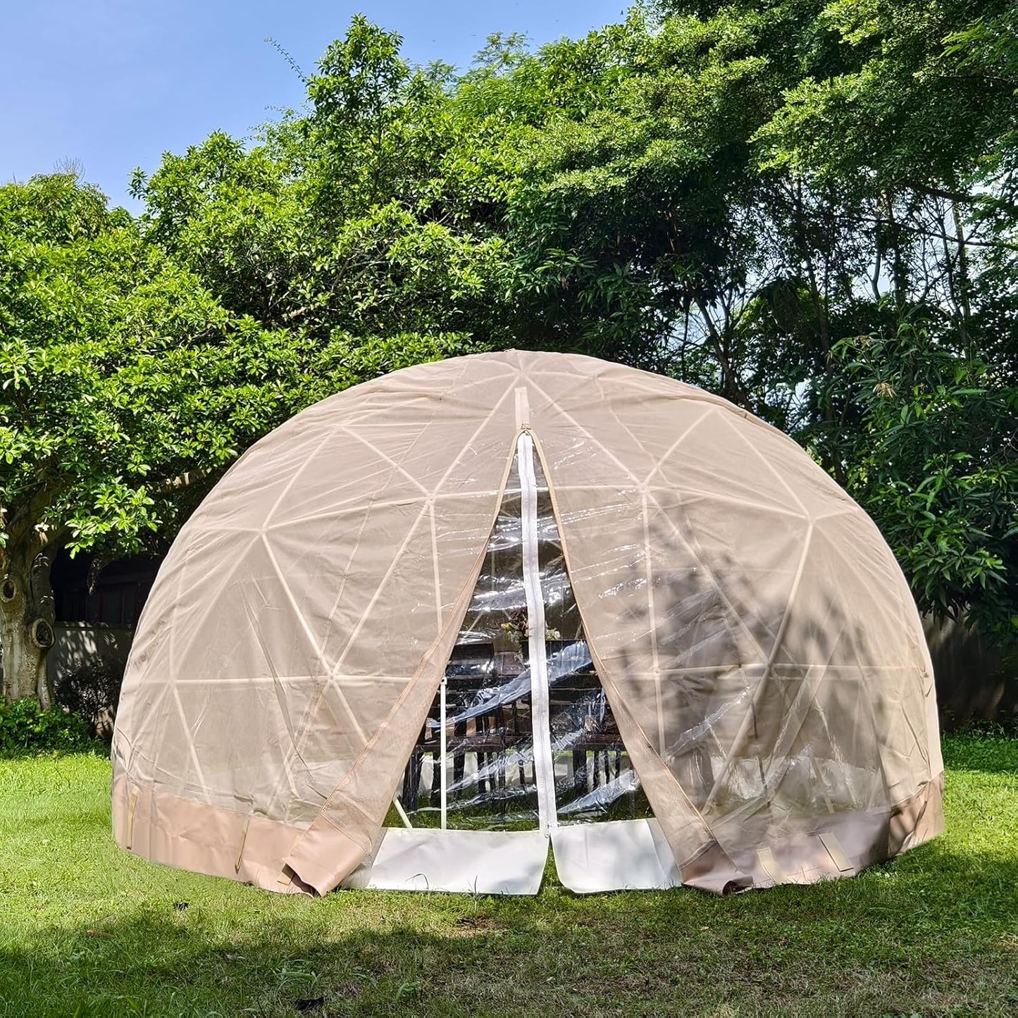 Spacious 7.2FT Geodesic Dome Tent for 4-6 People, Weatherproof Garden Igloo