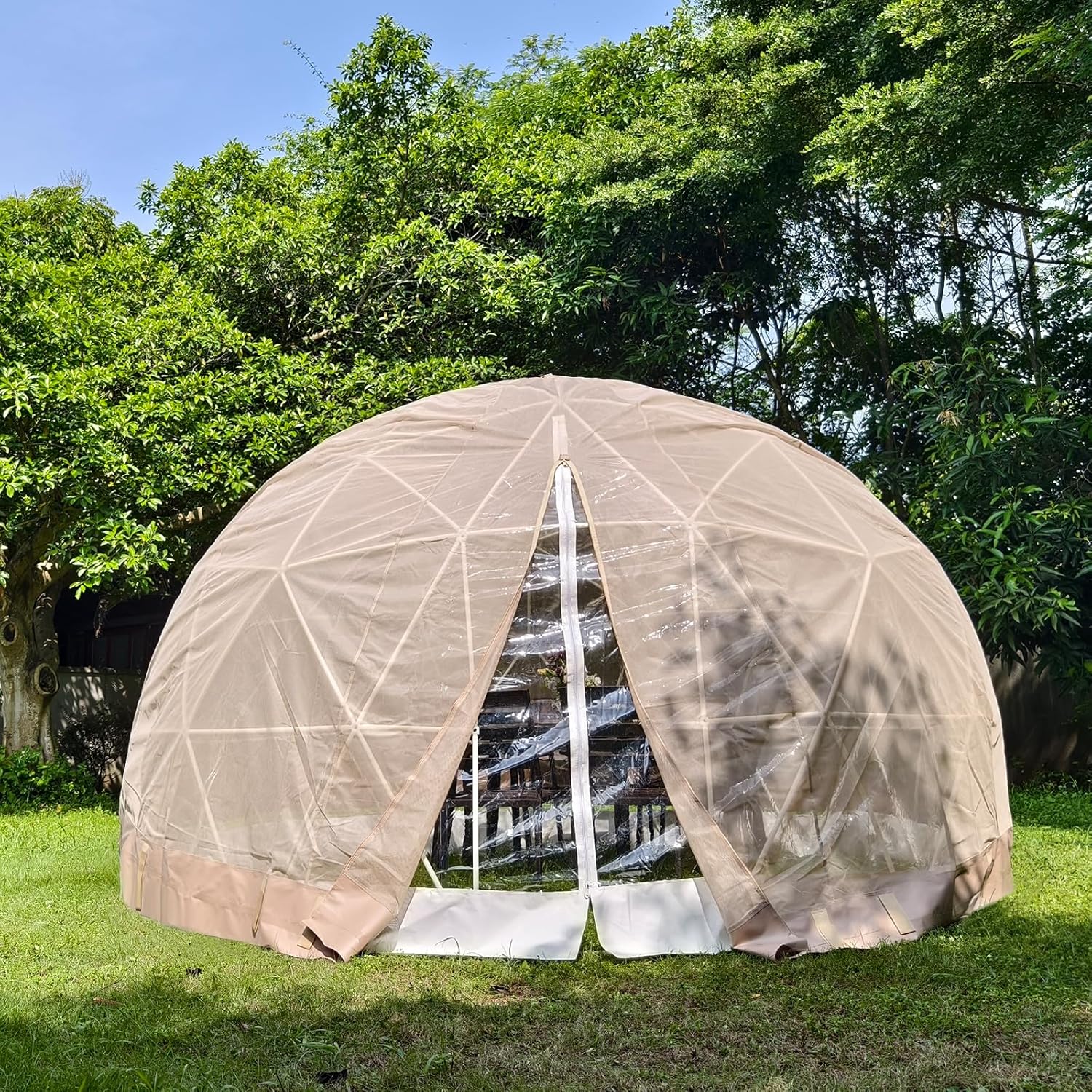 Spacious 7.2FT Geodesic Dome Tent for 4-6 People, Weatherproof Garden Igloo