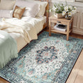 Area Rugs 3ft x 5ft Washable Non-Slip Floral Vintage Distress Print