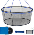 Foldable Fishing Net Landing Pier Drop Net - Large Rubber-Coated Mesh