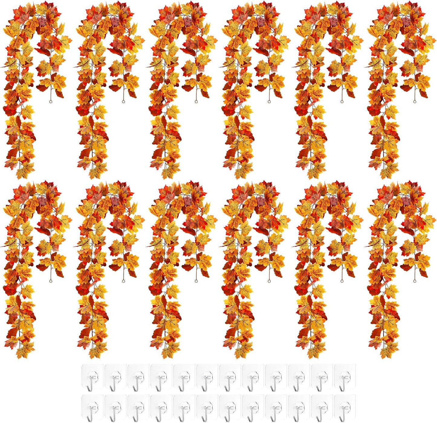 Halloween Garland Outside - 12 Pack Fall Decorations for Home
