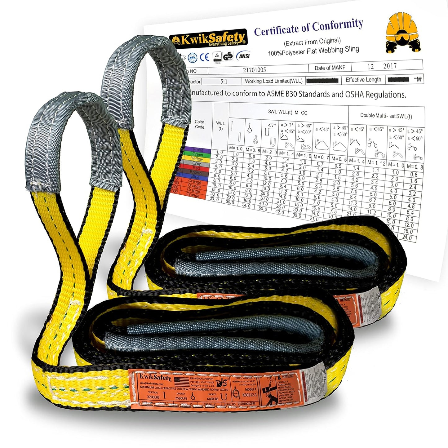 Mighty Sumo 1x 8 Poly Web Sling - Heavy Duty Lifting Strap