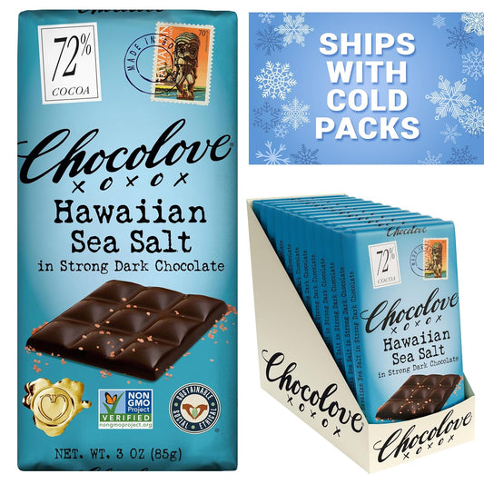 Chocolove Hawaiian Sea Salt Dark Chocolate Bars - 72% Cocoa