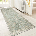 Runner Rug for Hallways 2x7 Machine Washable Non Slip - Light Sage