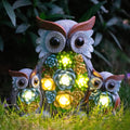 Solar Garden Statue Lights Owl Figurine for Outdoor Decor