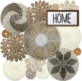 Boho Wall Basket Decor Set - 15 Handcrafted Seagrass Baskets