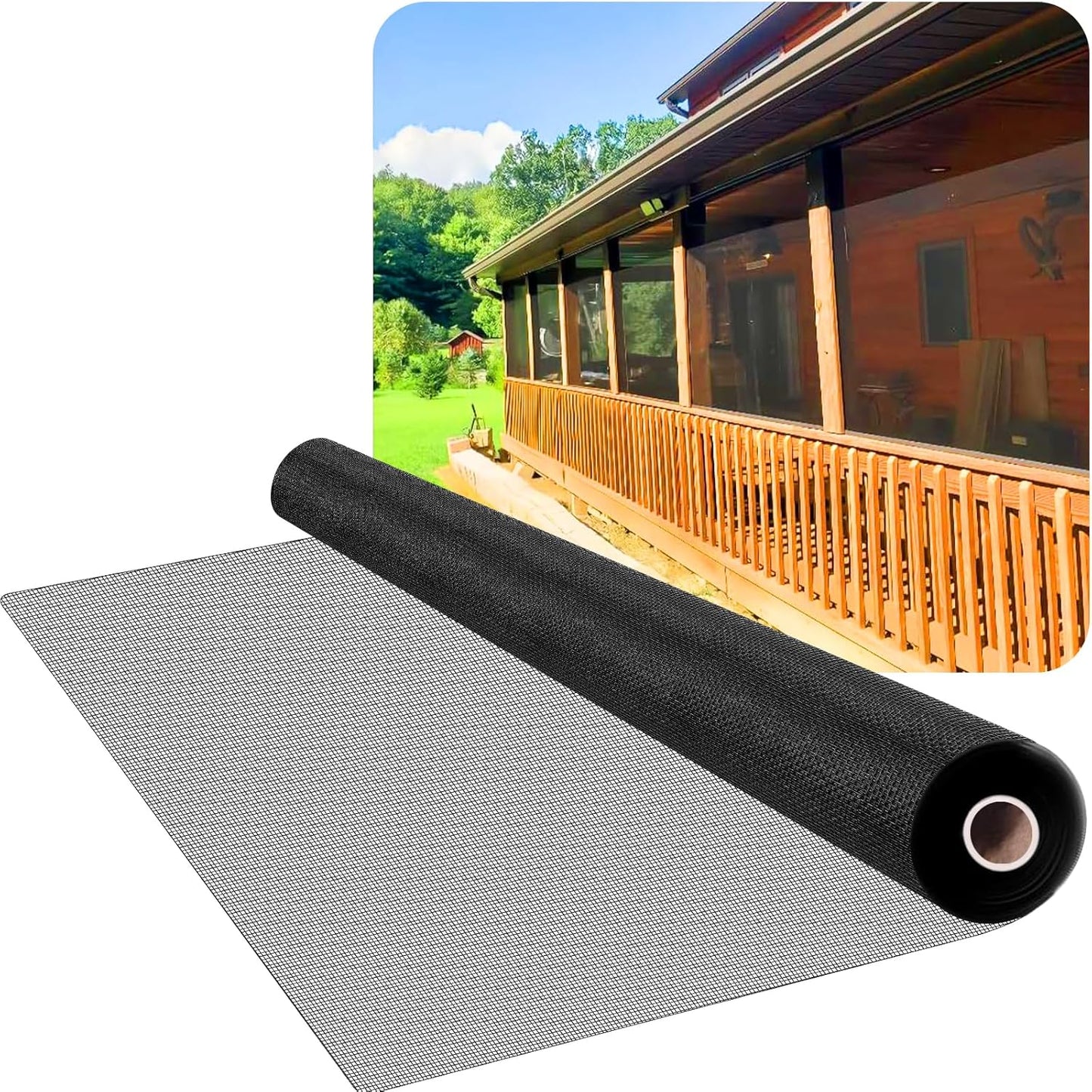 Window Screen Mesh Roll 48in x 100ft for Doors and Windows
