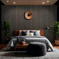 Acoustic Wood Slat Wall Panels - Umber 3D Fluted Sound Absorbing