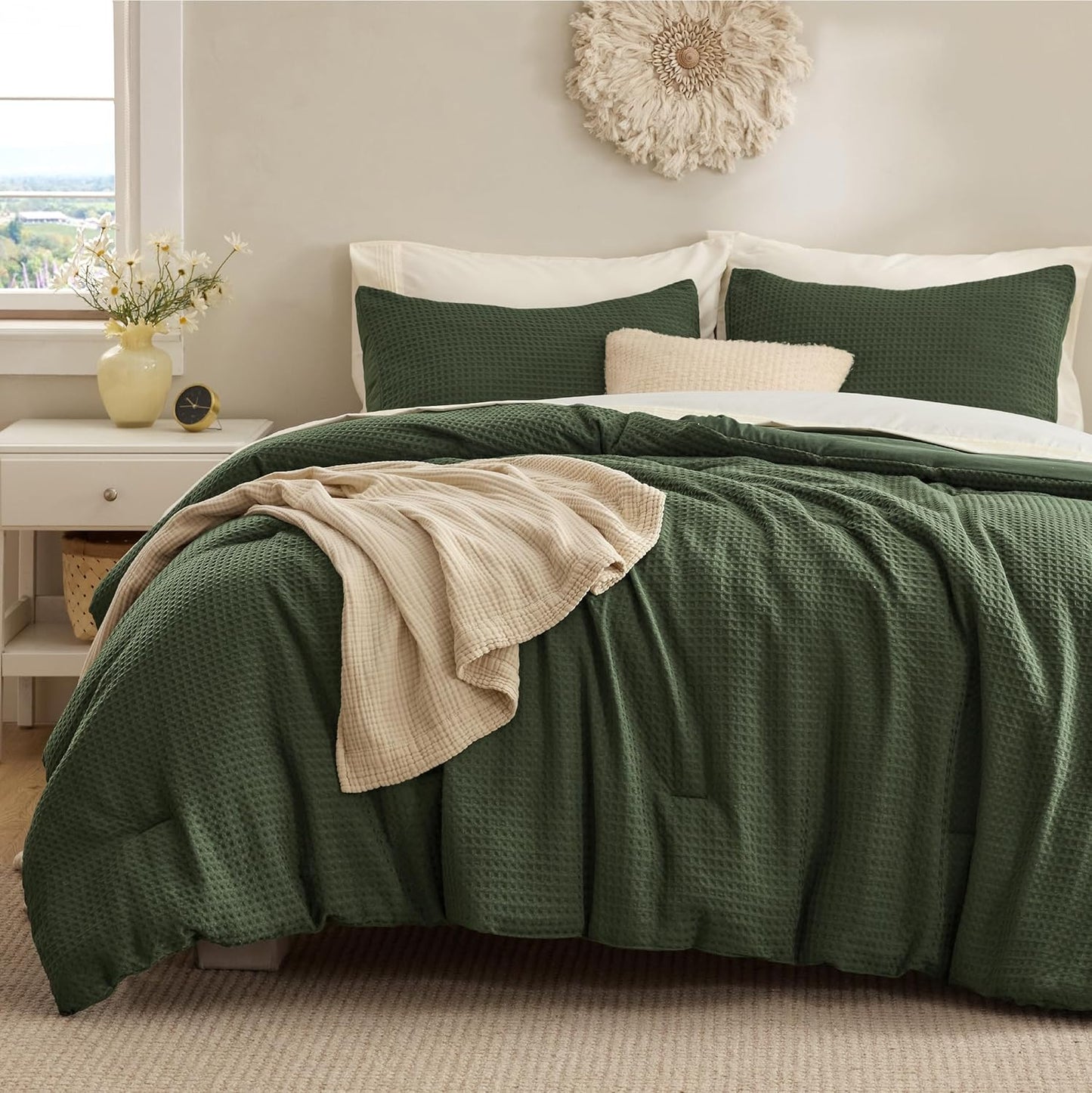 Bedsure Waffle Comforter Set Twin for Cozy and Stylish Bedding