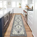 Boho Rug Runner 2x8 ft - Washable Distressed Hallway Accent