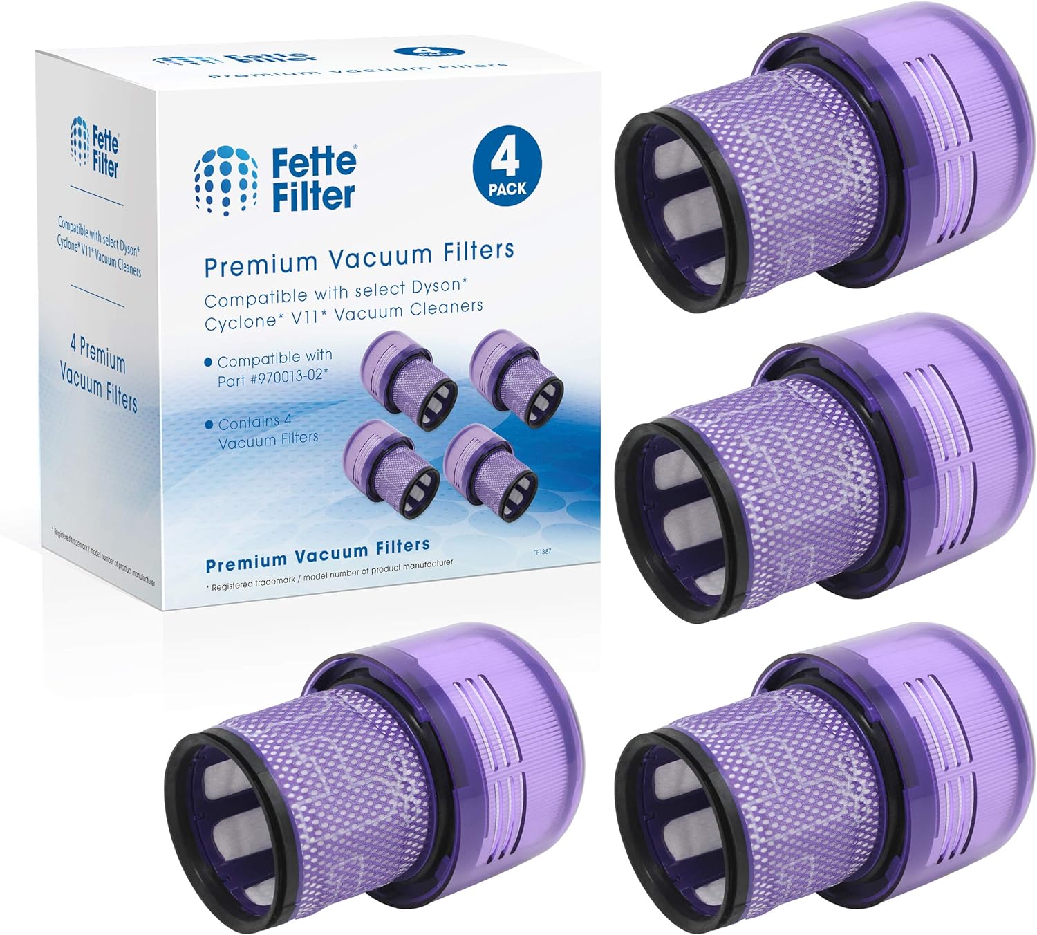 Dyson V11 & V15 Submarine Vacuum Filters 4-Pack by Fette Filter