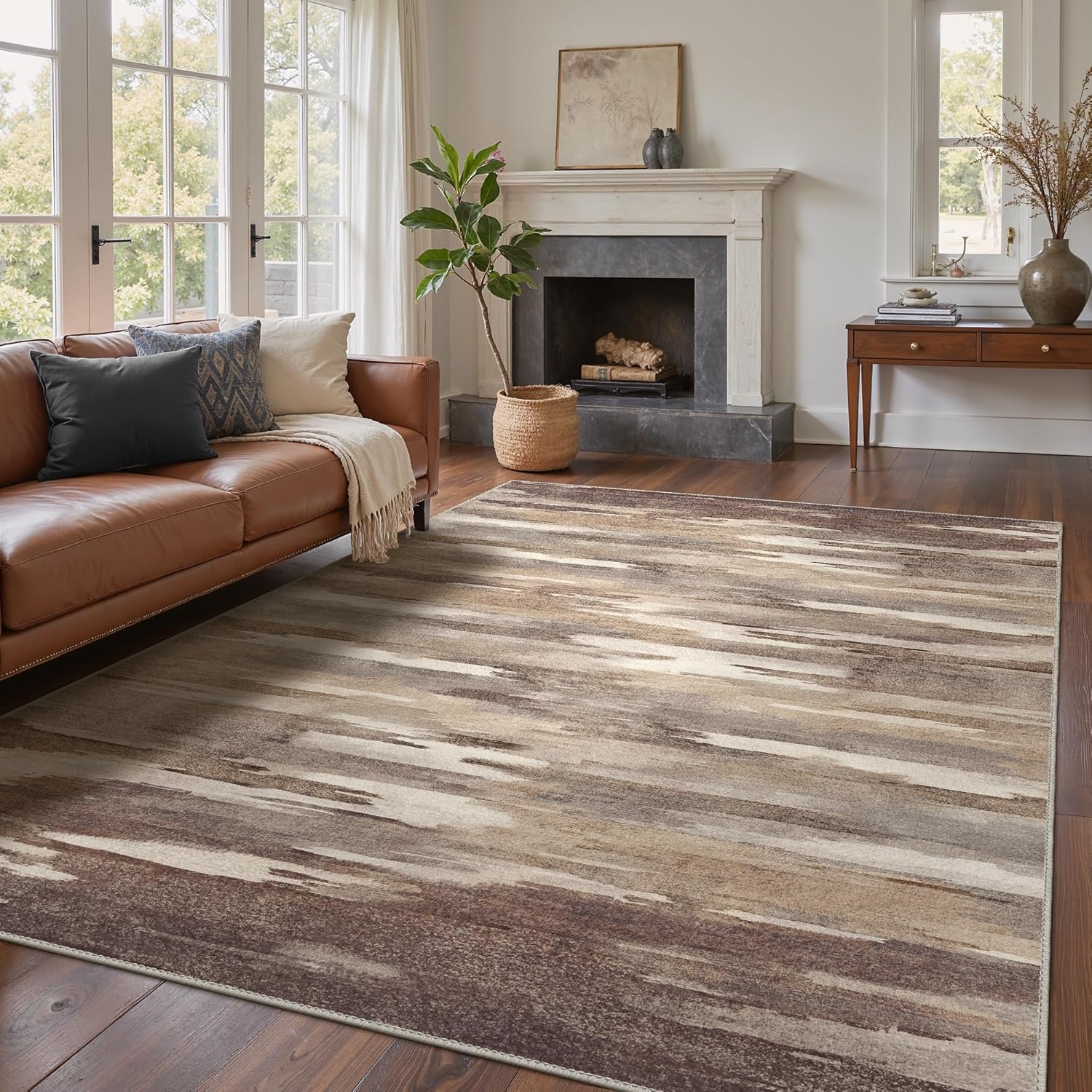Modern Abstract 8x10 Area Rug for Living Room and Bedroom