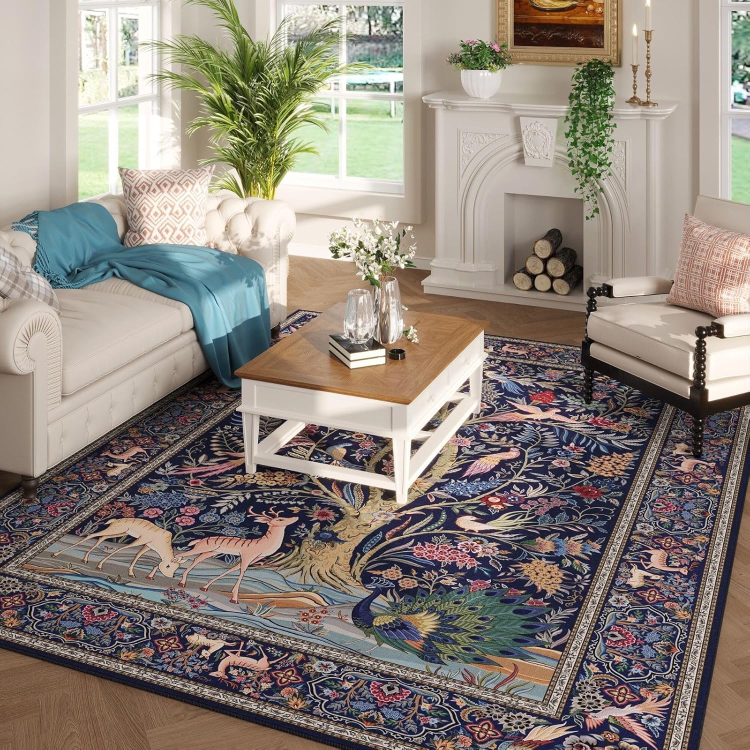 Vibrant Tree of Life Area Rug 5x7 for Living Room and Bedroom