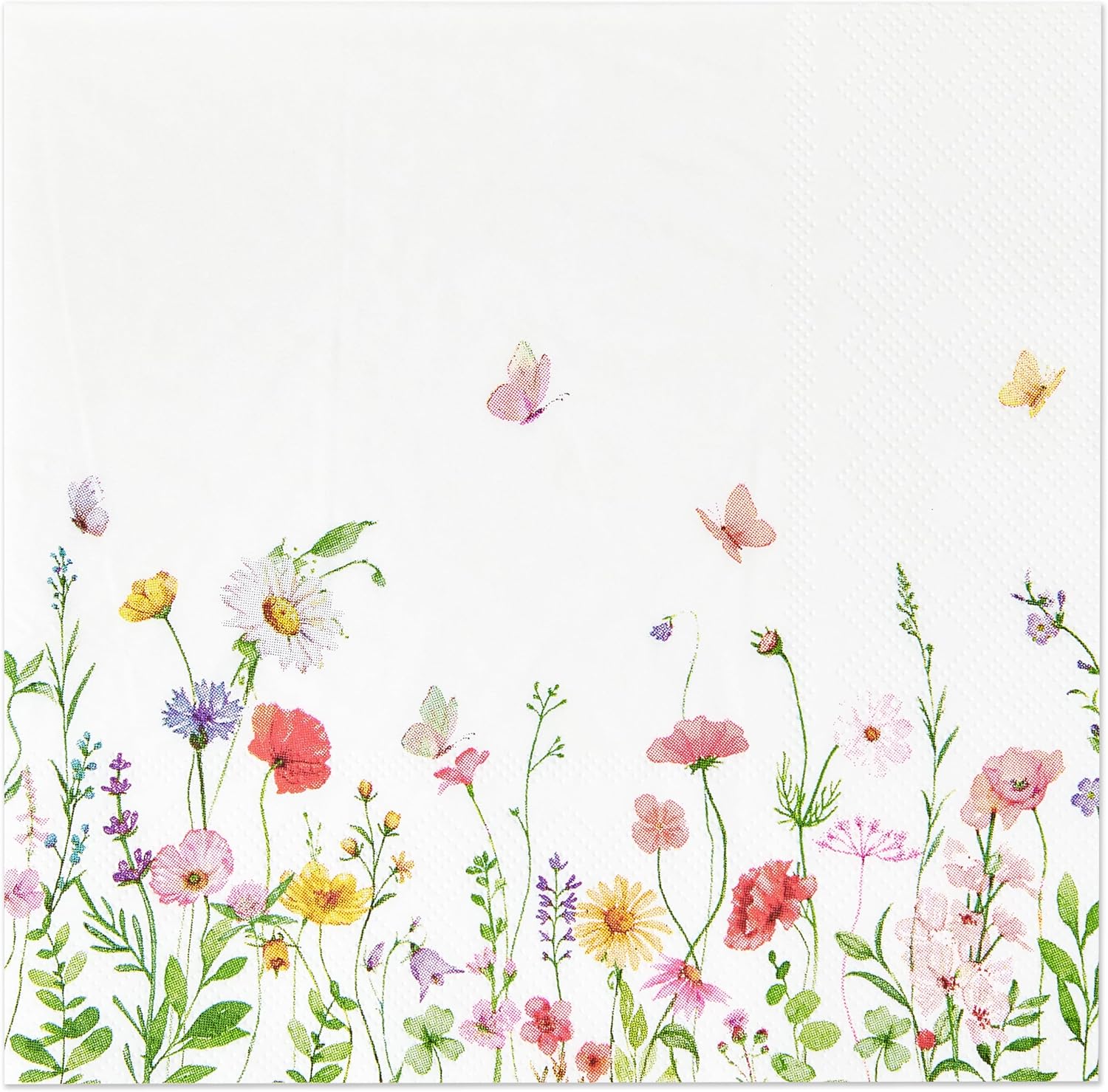 Crisky 100 Pcs Wildflower Cocktail Napkins, 3-Ply, Perfect for Special Occasions