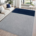 5x7 ft Grey Navy Blue Area Rug for Bedroom Living Room Decor