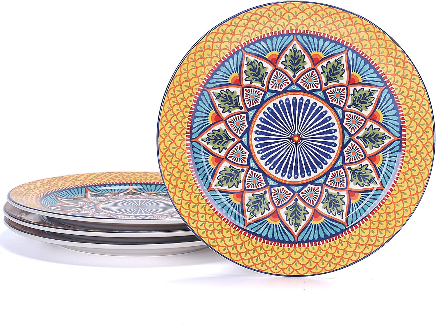 Bico Havana Dinner Plates Set of 4, 11 Inch Stylish Dishes