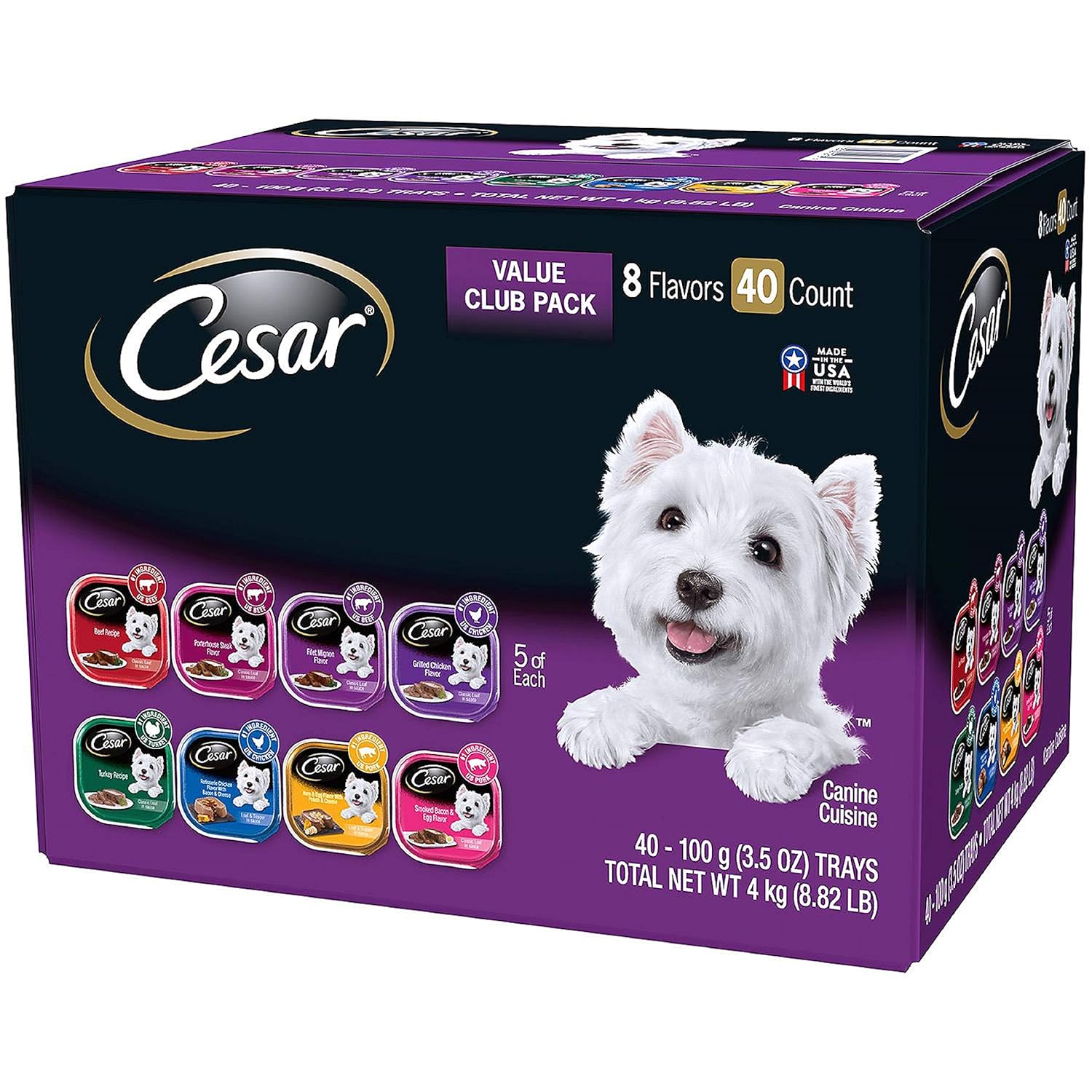 Cesar Canine Cuisine Wet Dog Food Variety Pack for Small Dogs