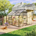 6x8FT Outdoor Greenhouse Polycarbonate Walk-in - Sturdy All-Season