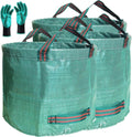 137 Gallon Lawn Garden Bags 3-Pack - Large Reusable Yard Bags