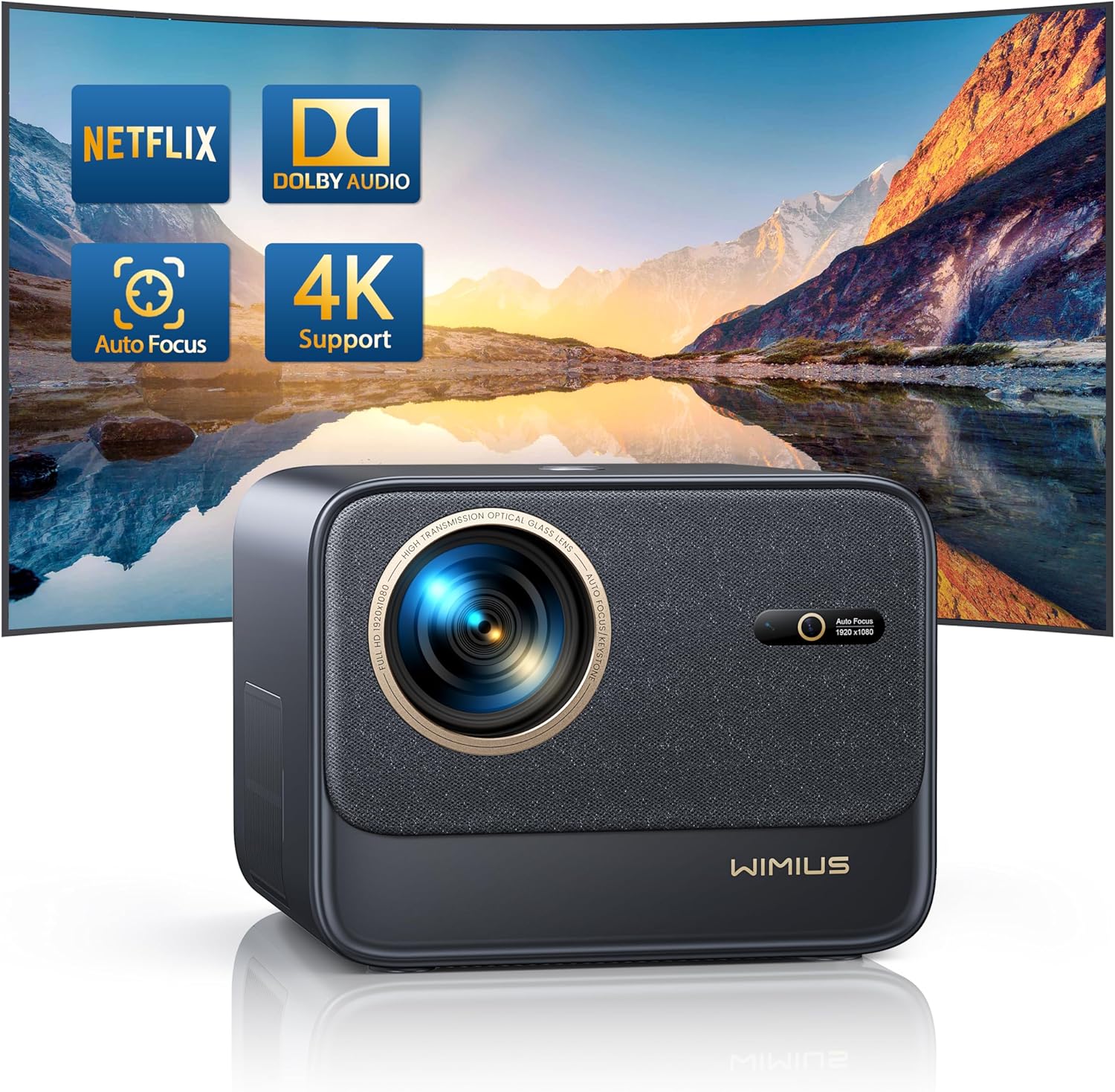 Wimius Projector: Official Netflix & Dolby Audio 4K Support