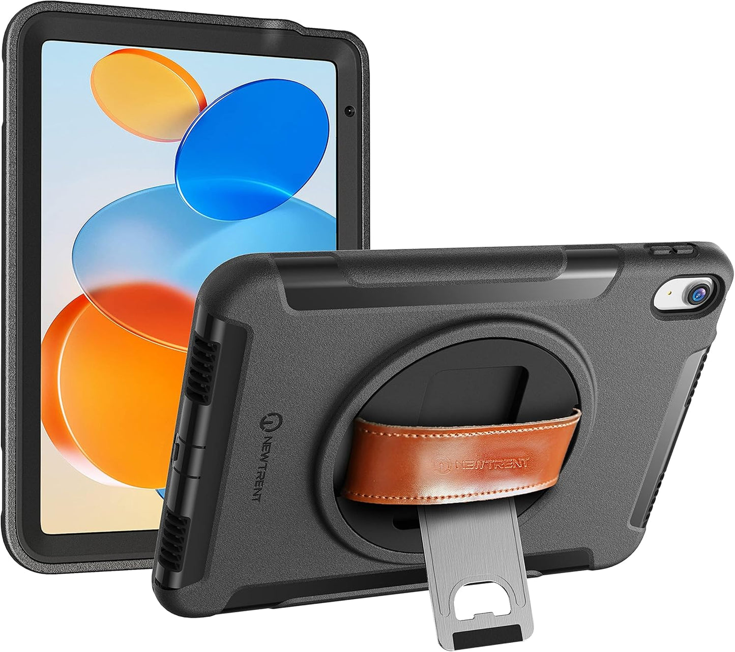 Original Rugged iPad Case with 360 Kickstand and Leather Strap