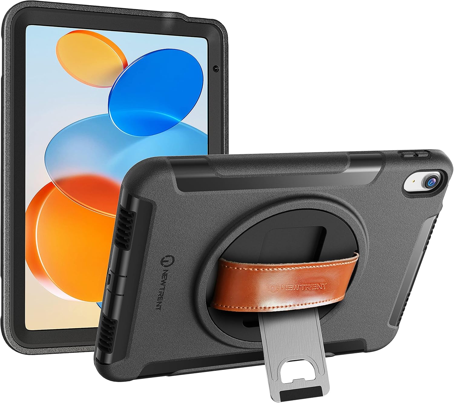 Original Rugged iPad Case with 360 Kickstand and Leather Strap