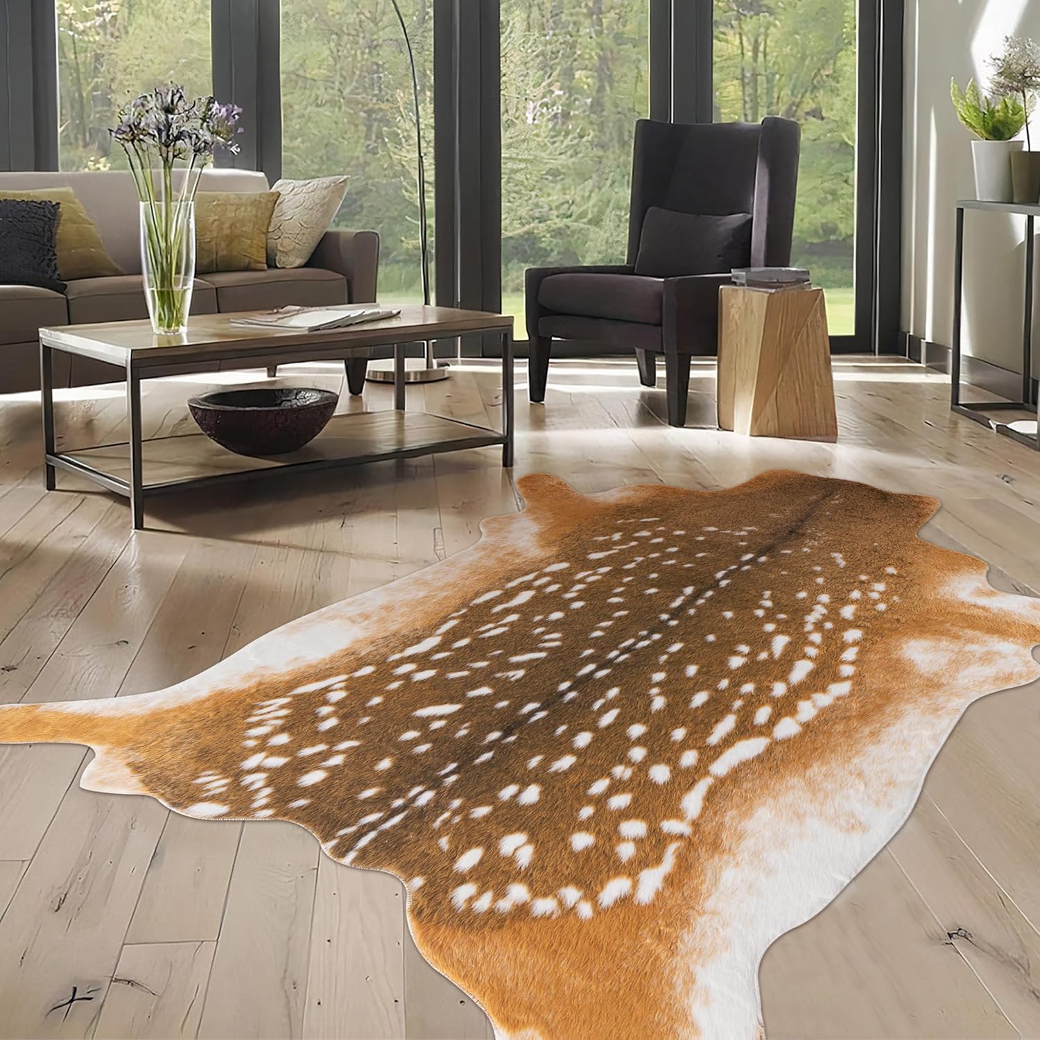 Faux Deer Hide Rug for Living Room Bedroom Rustic Decor