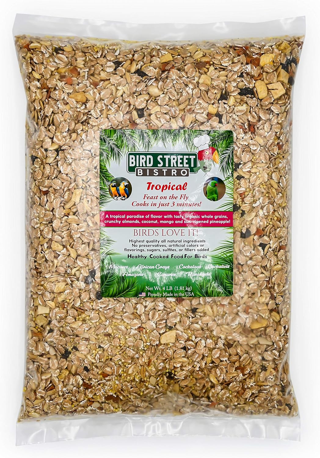 Bird Street Bistro Parrot Food for Healthy Birds in 3-15 min